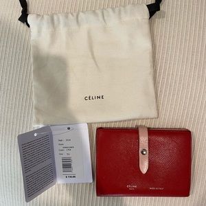 **SOLD**Celine Bi-Color Medium Strap Wallet